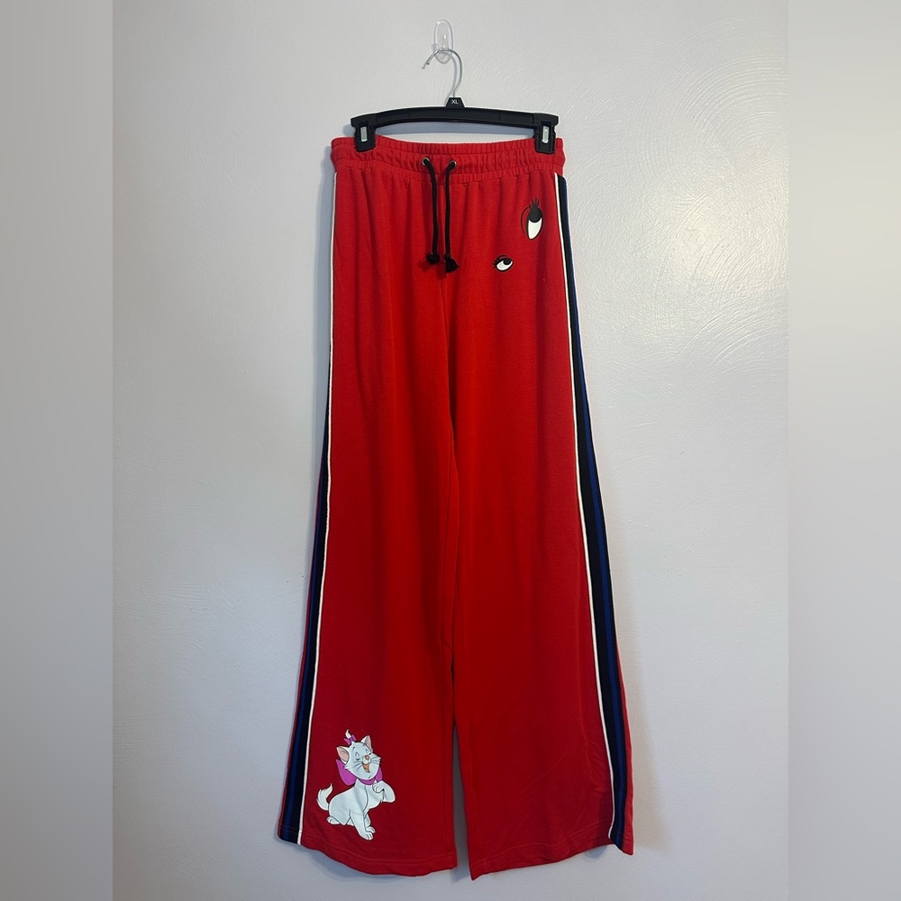 Disney Aristocats Women's Marie Cat Red Athletic Sweat Track Pants Size Small